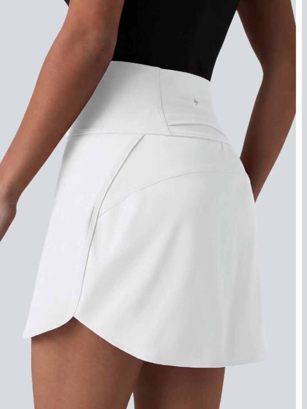 Halara Airy Super High-Waist Tummy Control Curved Golf Mini Skirt with Pockets S